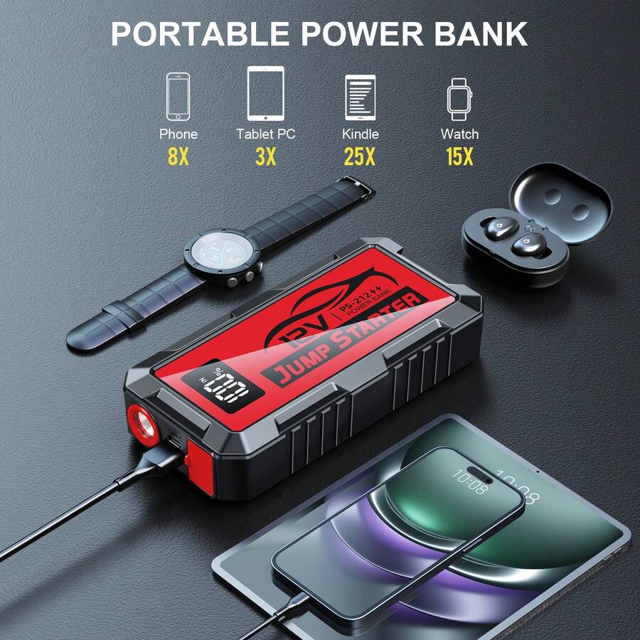8000A Araç Çalıştırıcı, 12V Ça - Portable Jump Starter incelemesi ve fiyatı