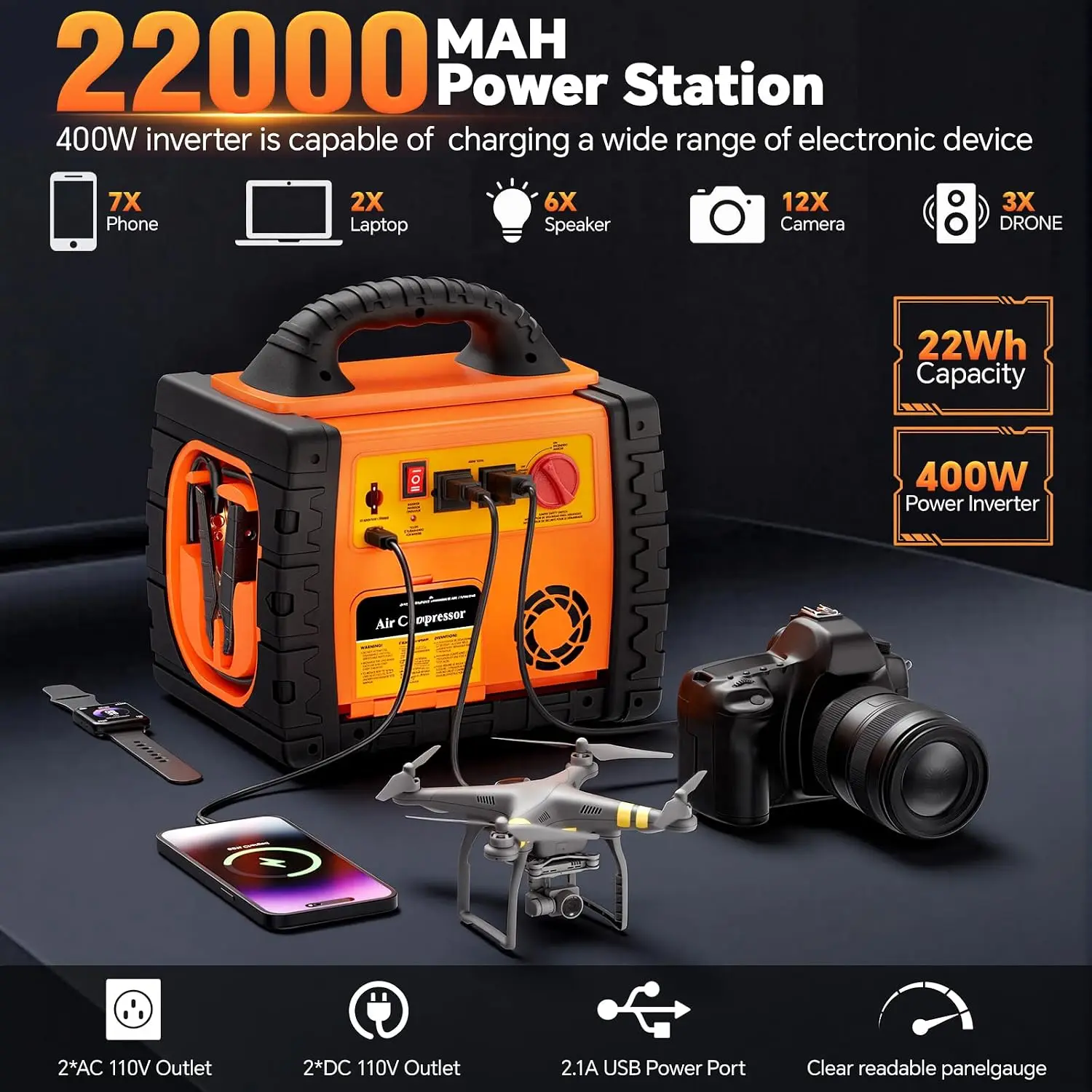 Hava Kompresörlü Taşınabilir Ç - Portable Jump Starter incelemesi ve fiyatı